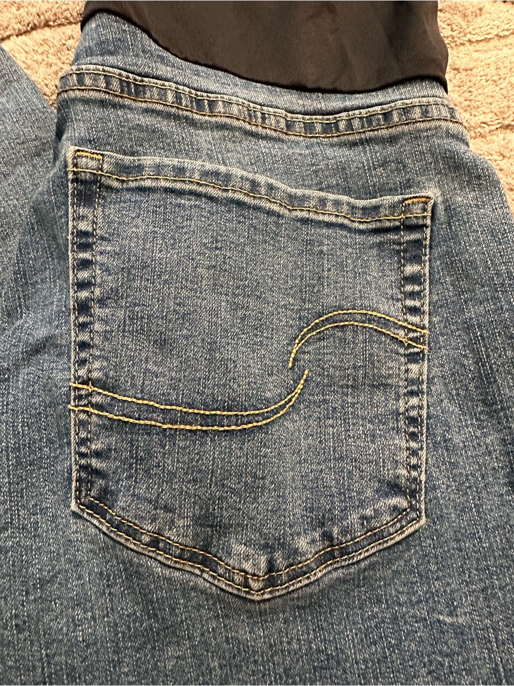 Signature by Levi Strauss Blue Maternity Skinny Jeans with Navy Waist Panel - Picture 4 of 8